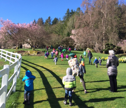 Daily outdoor activities at Hazel Creek Montessori, Bainbridge Island