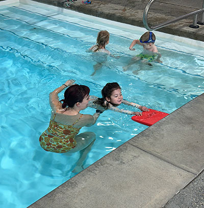 Swimming lessons at the Hazel Creek Montessori pool
